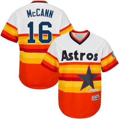 Houston Astros #16 Brian McCann White/Orange Cooperstown Stitched Youth MLB Jersey