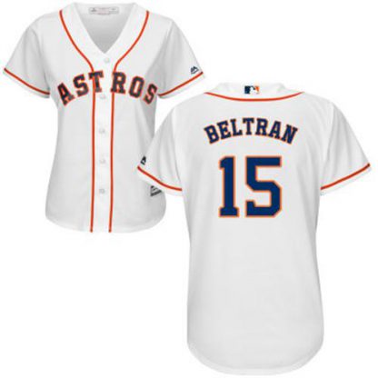 Houston Astros #15 Carlos Beltran White Home Women's Stitched MLB Jersey