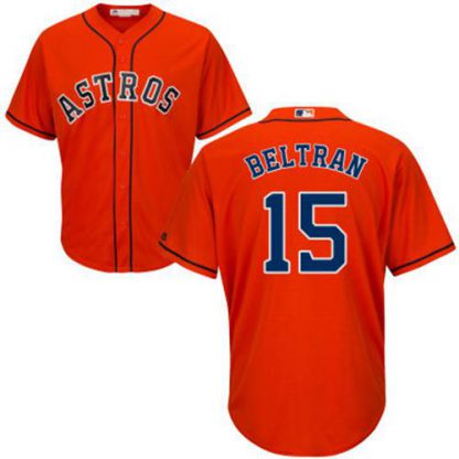 Houston Astros #15 Carlos Beltran Orange Cool Base Stitched Youth MLB Jersey