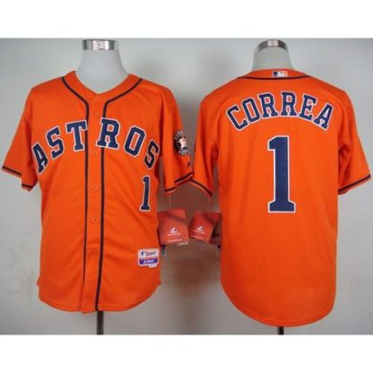 Houston Astros #1 Carlos Correa Orange Cool Base Stitched MLB Jersey