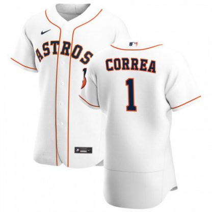 Houston Houston Astros #1 Carlos Correa Men's Nike White Home 2020 Authentic Player MLB Jersey