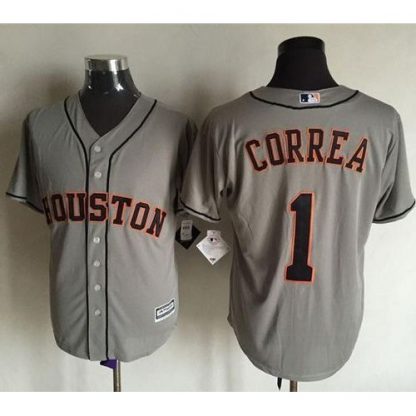Houston Astros #1 Carlos Correa Grey New Cool Base Stitched MLB Jersey
