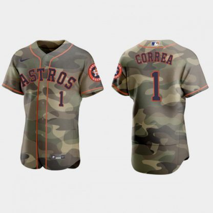 Houston Houston Astros #1 Carlos Correa Men's Nike 2021 Armed Forces Day Authentic MLB Jersey -Camo