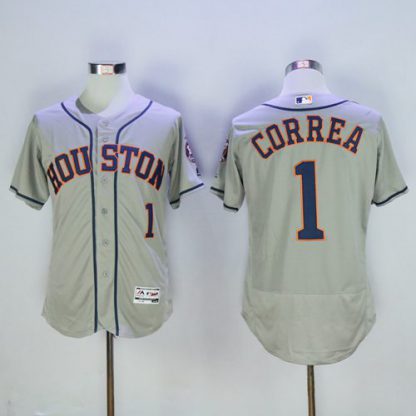 Houston Astros #1 Carlos Correa Grey Flexbase Authentic Collection Stitched MLB Jersey