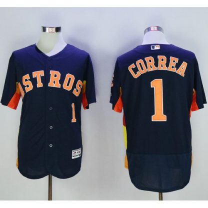 Houston Astros #1 Carlos Correa Navy Blue Flexbase Authentic Collection Stitched MLB Jersey