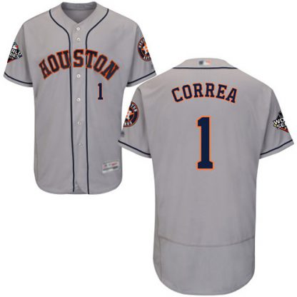 Houston Astros #1 Carlos Correa Grey Flexbase Authentic Collection 2019 World Series Bound Stitched MLB Jersey