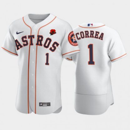 Houston Houston Astros #1 Carlos Correa Men's Nike Authentic 2021 Memorial Day MLB Jersey - White