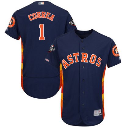 Houston Astros #1 Carlos Correa Navy Blue Flexbase Authentic Collection 2019 World Series Bound Stitched MLB Jersey