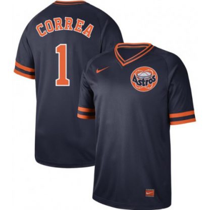 Nike Houston Astros #1 Carlos Correa Navy Authentic Cooperstown Collection Stitched MLB Jersey