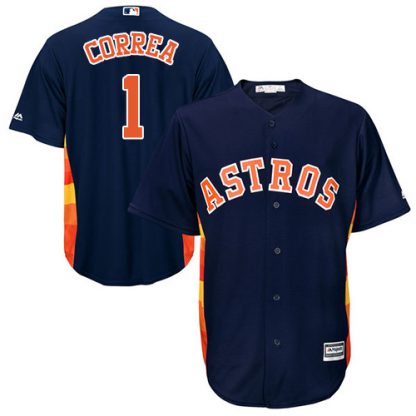Houston Astros #1 Carlos Correa Navy Blue New Cool Base Stitched MLB Jersey