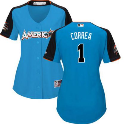 Houston Astros #1 Carlos Correa Blue 2017 All-Star American League Women's Stitched MLB Jersey