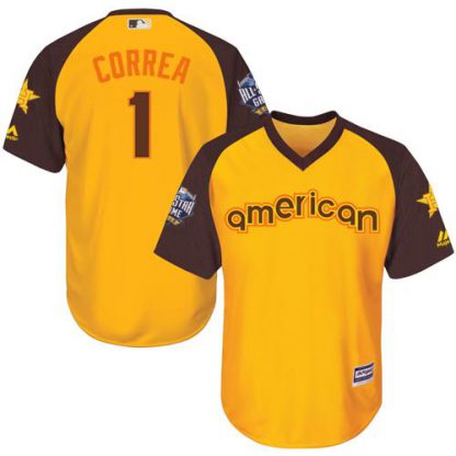 Houston Astros #1 Carlos Correa Gold 2016 All-Star American League Stitched Youth MLB Jersey
