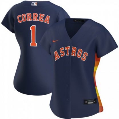 Houston Houston Astros #1 Carlos Correa Nike Women's Alternate 2020 MLB Player Jersey Navy