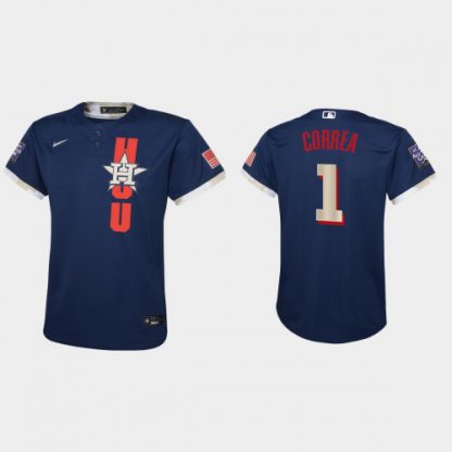Houston Houston Astros #1 Carlos Correa Youth 2021 Mlb All Star Game Navy Jersey