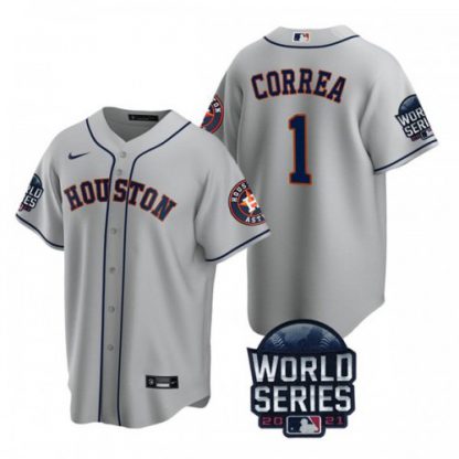 Houston Houston Astros #1 Carlos Correa Youth Nike 150th Anniversary 2021 World Series Authentic MLB Jersey - Gray