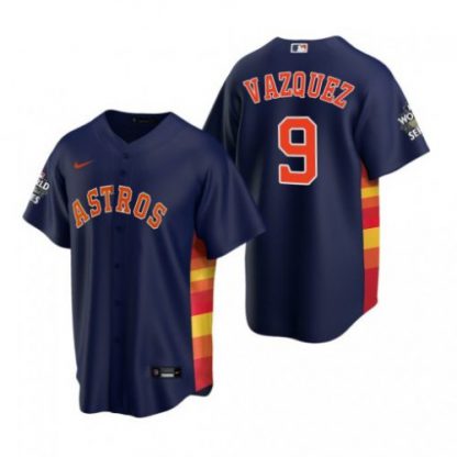 Houston Houston Astros #9 Christian Vazquez Men's Nike 2021 World Series Game MLB Jersey - Navy