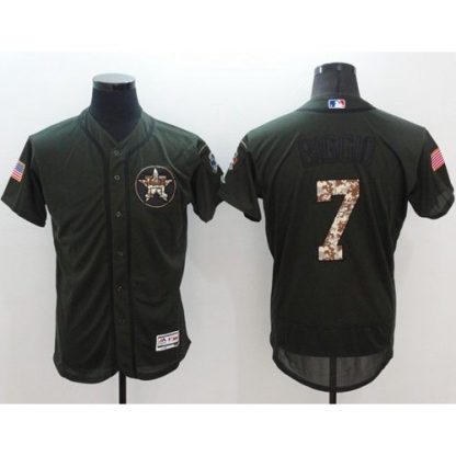 Houston Astros #7 Craig Biggio Green Flexbase Authentic Collection Salute to Service Stitched MLB Jersey