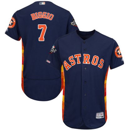 Houston Astros #7 Craig Biggio Navy Blue Flexbase Authentic Collection 2019 World Series Bound Stitched MLB Jersey