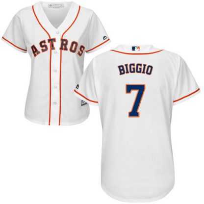 Houston Astros #7 Craig Biggio White Home Women's Stitched MLB Jersey