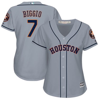 Houston Astros #7 Craig Biggio Grey Road Women's Stitched MLB Jersey