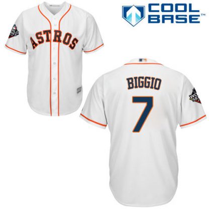 Houston Astros #7 Craig Biggio White Cool Base 2019 World Series Bound Stitched Youth MLB Jersey