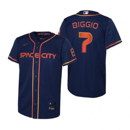 Houston Houston Astros #7 Craig Biggio Navy Youth Nike 2022 City Connect Replica MLB Jersey