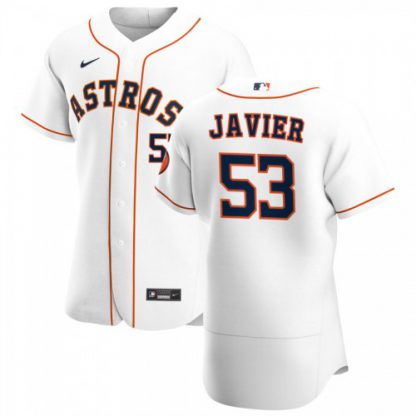 Houston Houston Astros #53 Cristian Javier Men's Nike White Home 2020 Authentic Player MLB Jersey