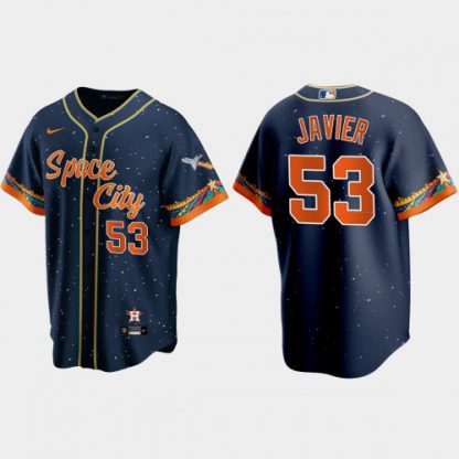 Houston Houston Astros #53 Cristian Javier Navy Men's Nike 2021 City Connect Replica MLB Jersey
