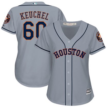 Houston Astros #60 Dallas Keuchel Grey Road Women's Stitched MLB Jersey