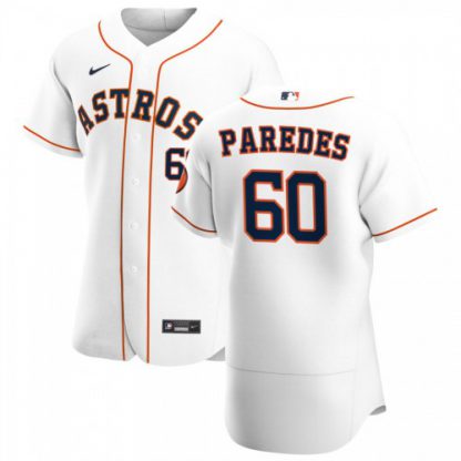 Houston Houston Astros #60 Enoli Paredes Men's Nike White Home 2020 Authentic Player MLB Jersey