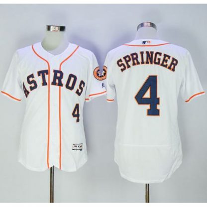 Houston Astros #4 George Springer White Flexbase Authentic Collection Stitched MLB Jersey
