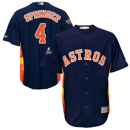 Houston Astros #4 George Springer Navy Blue New Cool Base 2019 World Series Bound Stitched MLB Jersey