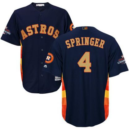 Houston Astros #4 George Springer Navy Blue 2018 Gold Program Cool Base Stitched Youth MLB Jersey
