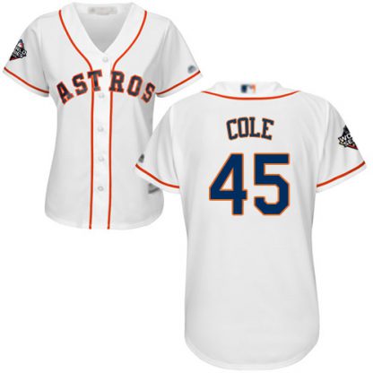 Houston Astros #45 Gerrit Cole White Home 2019 World Series Bound Women's Stitched MLB Jersey