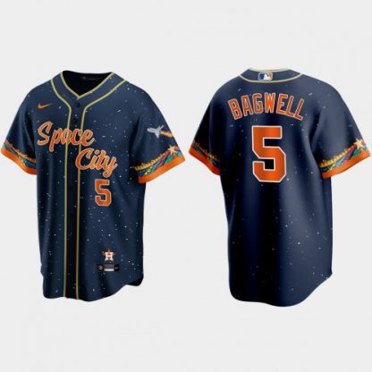 Houston Houston Astros #5 Jeff Bagwell Navy Men's Nike 2021 City Connect Replica MLB Jersey