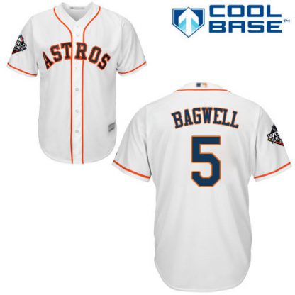 Houston Astros #5 Jeff Bagwell White Cool Base 2019 World Series Bound Stitched Youth MLB Jersey