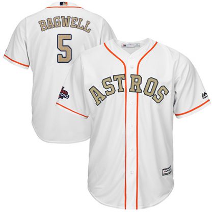Houston Astros #5 Jeff Bagwell White 2018 Gold Program Cool Base Stitched Youth MLB Jersey