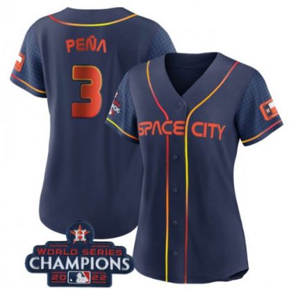 Houston Houston Astros #3 Jeremy Pena Navy 2022 World Series Champions City Connect Stitched Men's Nike MLB Jersey