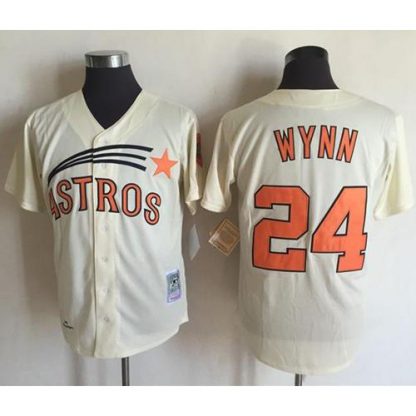 Mitchell And Ness 1971 Houston Astros #24 Jimmy Wynn Cream Throwback Stitched MLB Jersey