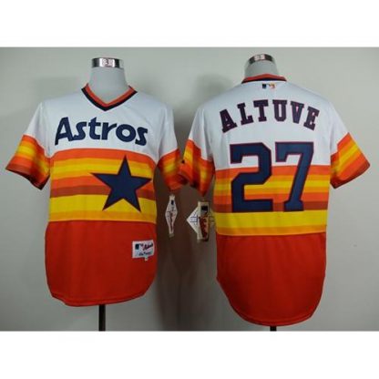 Houston Astros #27 Jose Altuve White/Orange 1980 Turn Back The Clock Stitched MLB Jersey