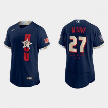 Houston Houston Astros #27 Jose Altuve 2021 Mlb All Star Game Authentic Navy Jersey