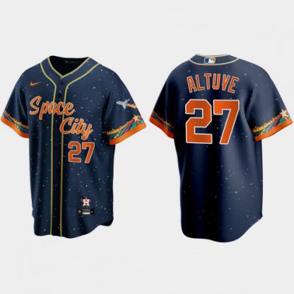 Houston Houston Astros #27 Jose Altuve Navy Men's Nike 2021 City Connect Replica MLB Jersey