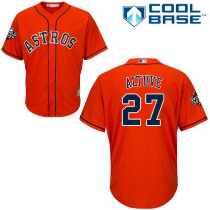 Houston Astros #27 Jose Altuve Orange New Cool Base 2019 World Series Bound Stitched MLB Jersey