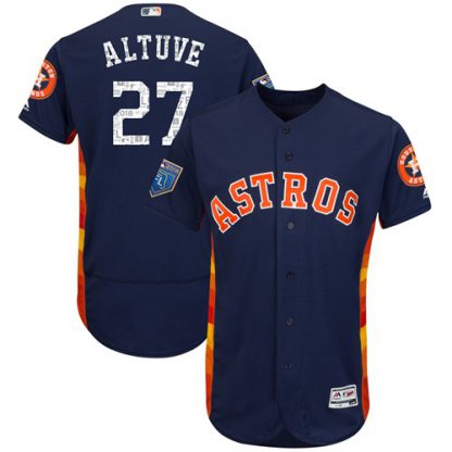 Houston Astros #27 Jose Altuve Navy Blue 2018 Spring Training Authentic Flex Base Stitched MLB Jersey
