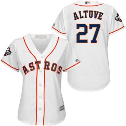 Houston Astros #27 Jose Altuve White Home 2019 World Series Bound Women's Stitched MLB Jersey
