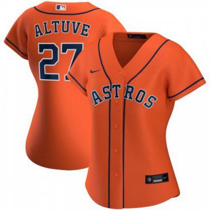 Houston Houston Astros #27 Jose Altuve Nike Women's Alternate 2020 MLB Player Jersey Orange