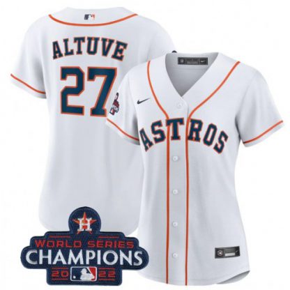 Houston Houston Astros #27 Jose Altuve White 2022 World Series Champions Cool Base Stitched Men's Nike MLB Jersey