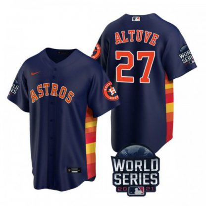 Houston Houston Astros #27 Jose Altuve Youth Nike 150th Anniversary 2021 World Series Authentic MLB Jersey - Navy
