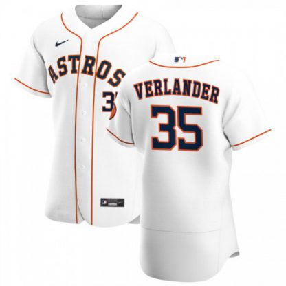 Houston Houston Astros #35 Justin Verlander Men's Nike White Home 2020 Authentic Player MLB Jersey