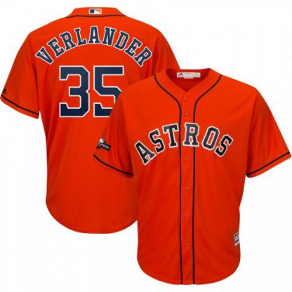 Houston Houston Astros #35 Justin Verlander Majestic 2019 Postseason Official Cool Base Player Jersey Orange